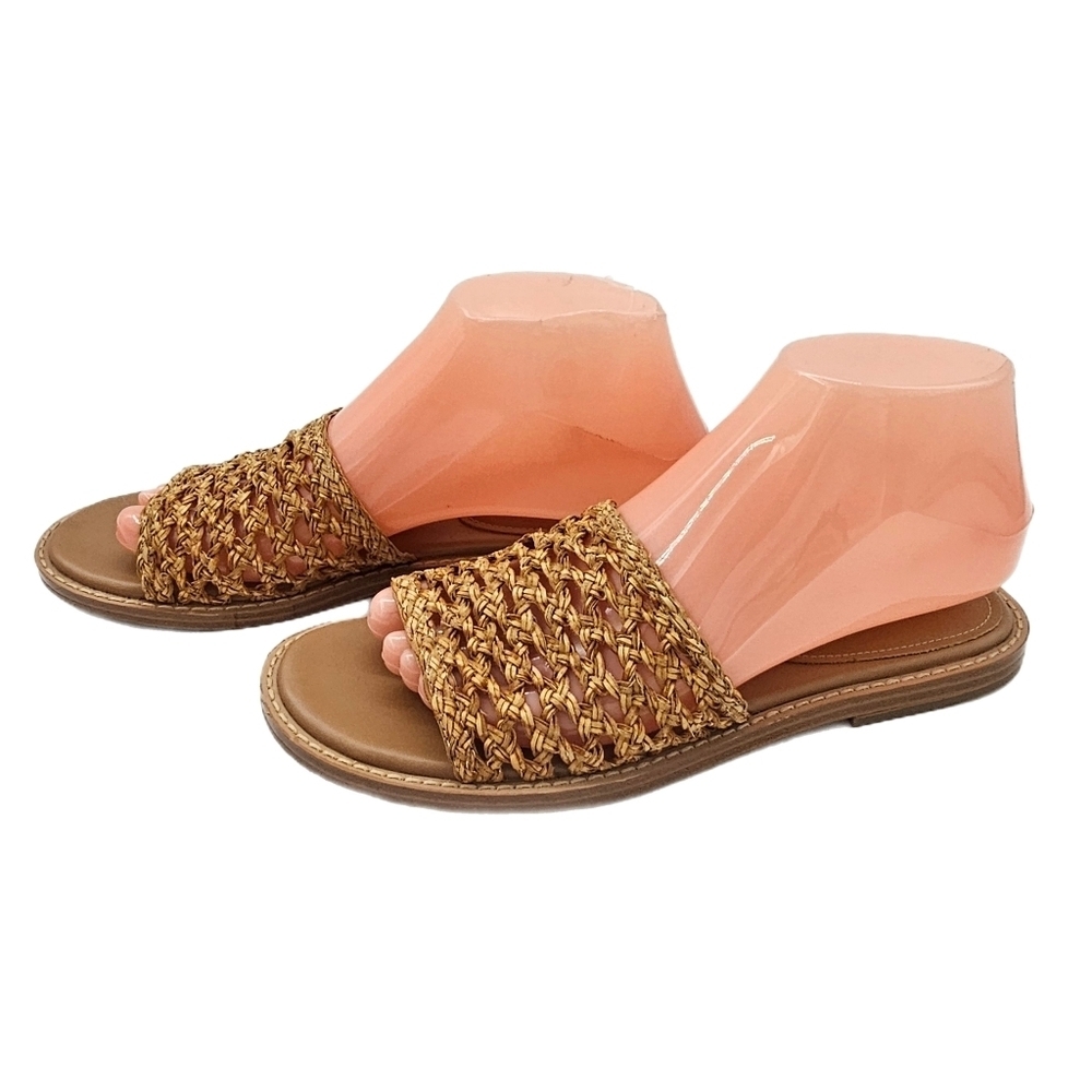 Marc Fisher LTD Glynne Women Casual Woven Strap Sandals Size 7.5 Medium Natural